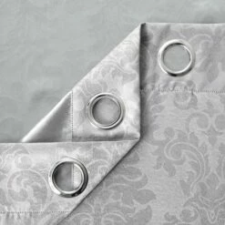 Silver Blackout Curtains Embossed Eyelet -Bed Linings Sale Light Grey 10