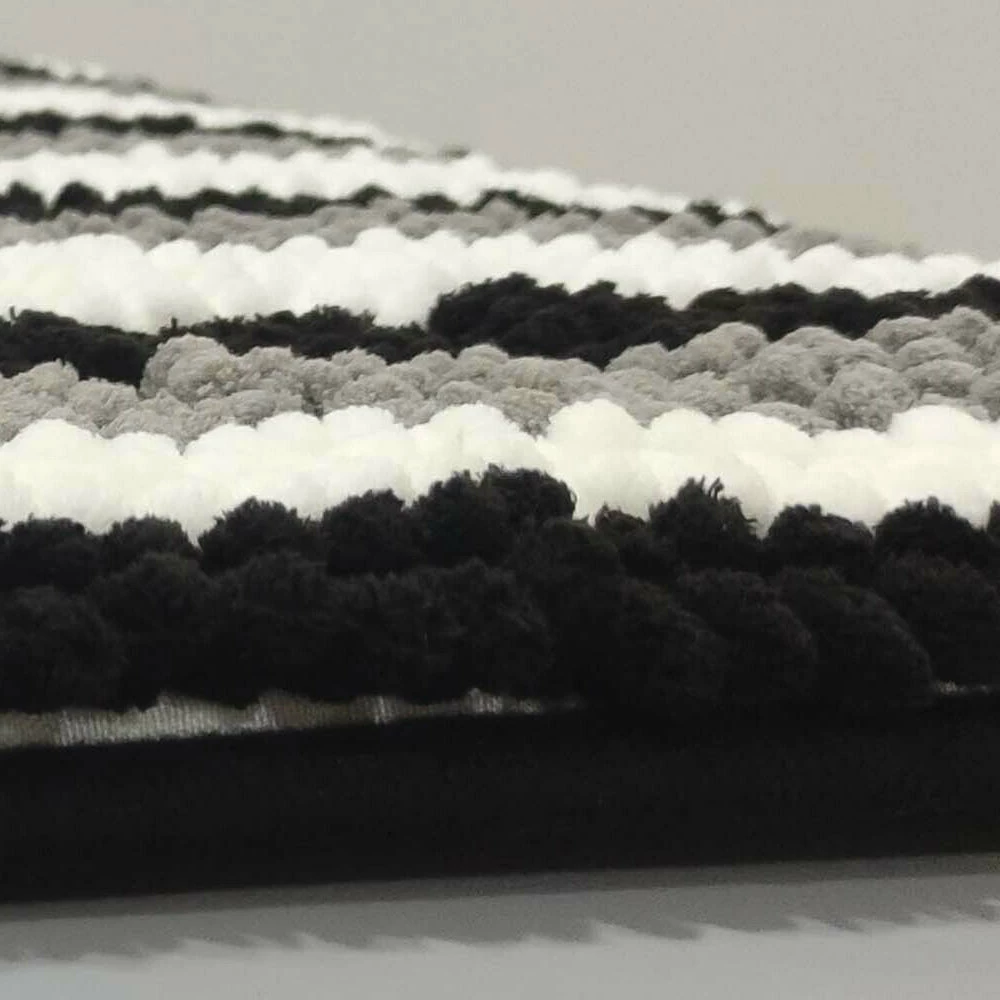 Chenille Stripe Bath Mat Non Slip Memory Foam Water Absorbent Mat 7 Chenille Stripe Bath Mat Non Slip Memory Foam Water Absorbent Mat - Image 5