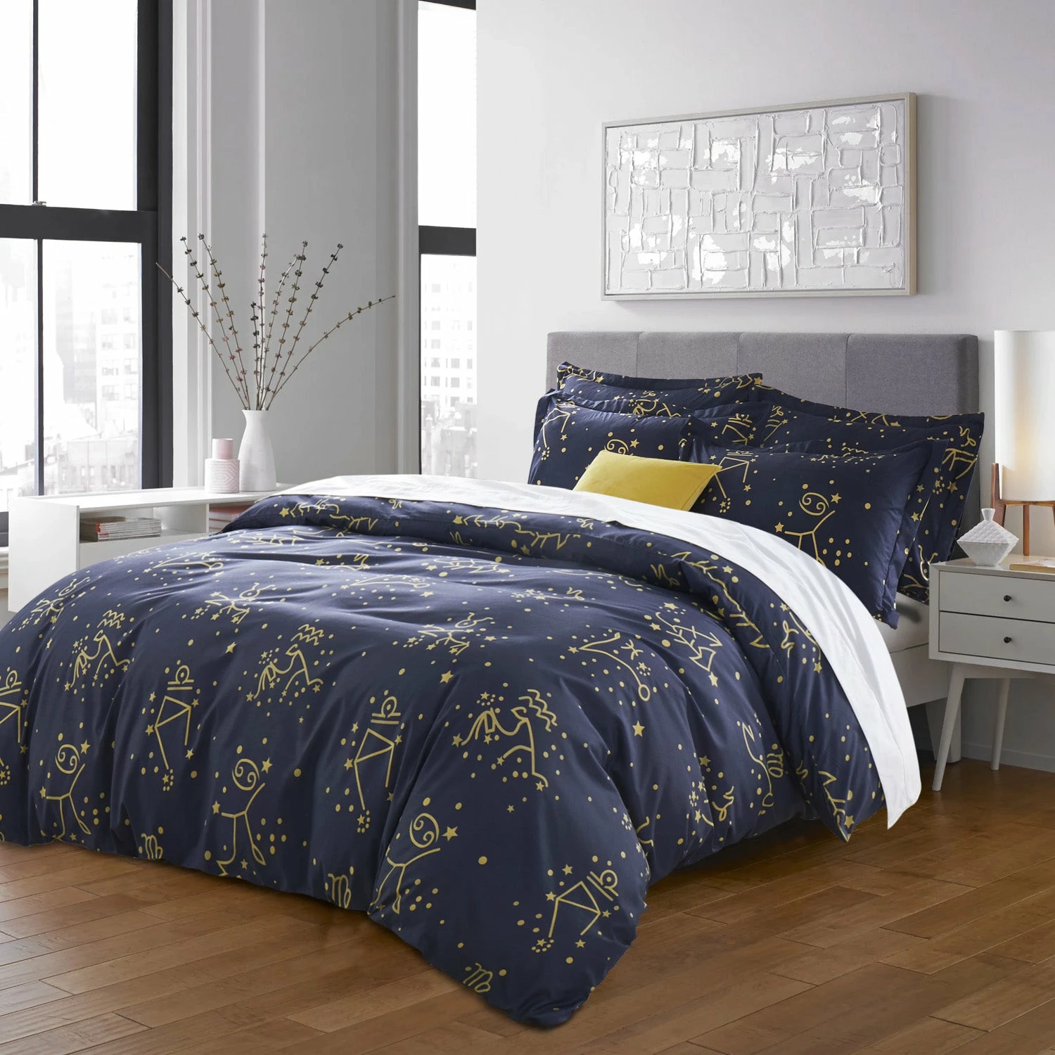 Reversible Duvet Cover Constellation Star Bedding Set Navy 3 Reversible Duvet Cover Constellation Star Bedding Set Navy