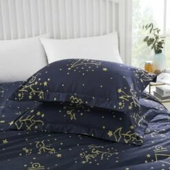 Reversible Duvet Cover Constellation Star Bedding Set Navy 13 Reversible Duvet Cover Constellation Star Bedding Set Navy -Bed Linings Sale NavyStars 03