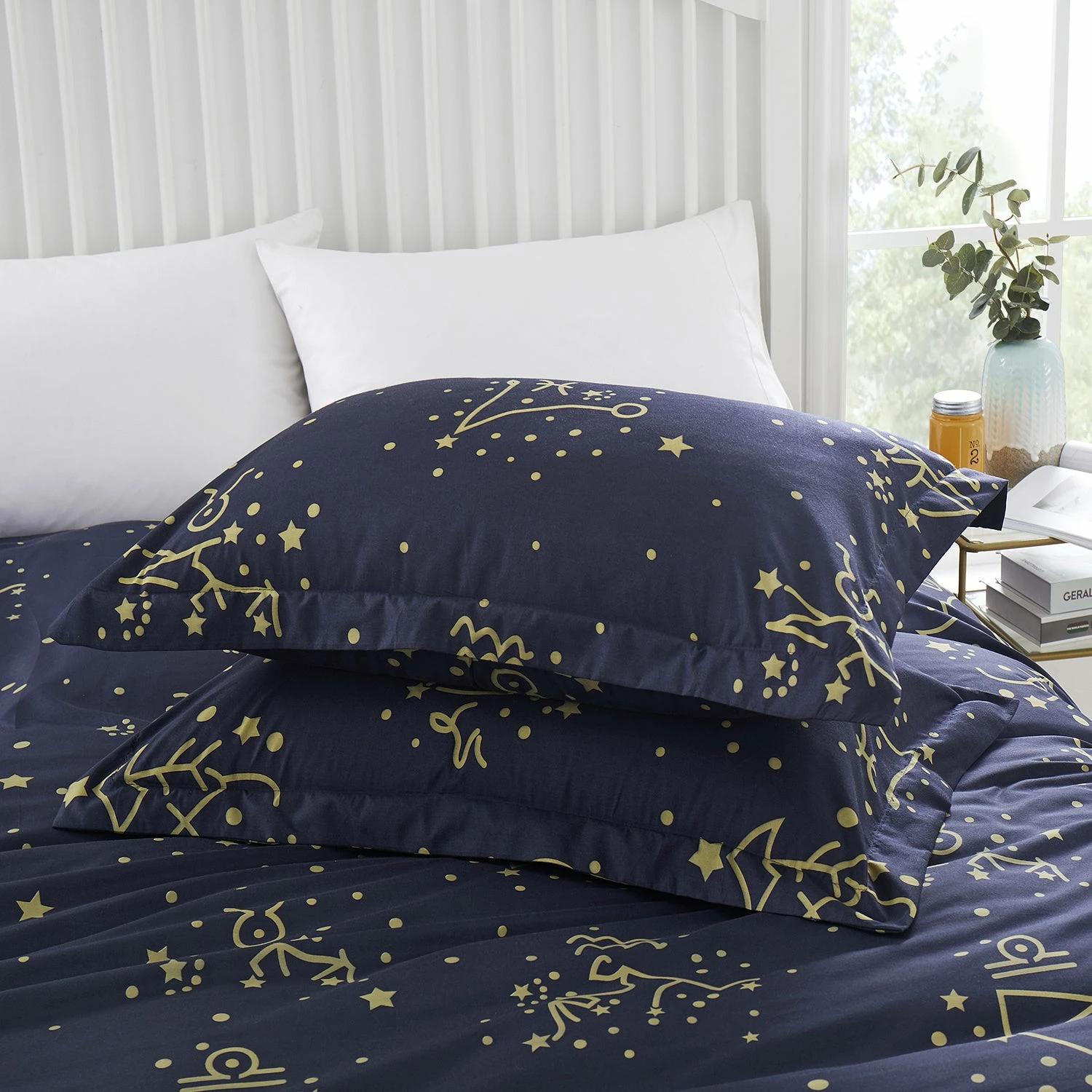 Reversible Duvet Cover Constellation Star Bedding Set Navy 5 Reversible Duvet Cover Constellation Star Bedding Set Navy - Image 3