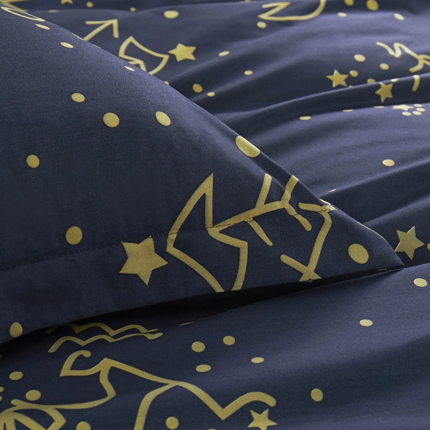 Reversible Duvet Cover Constellation Star Bedding Set Navy 7 Reversible Duvet Cover Constellation Star Bedding Set Navy - Image 5