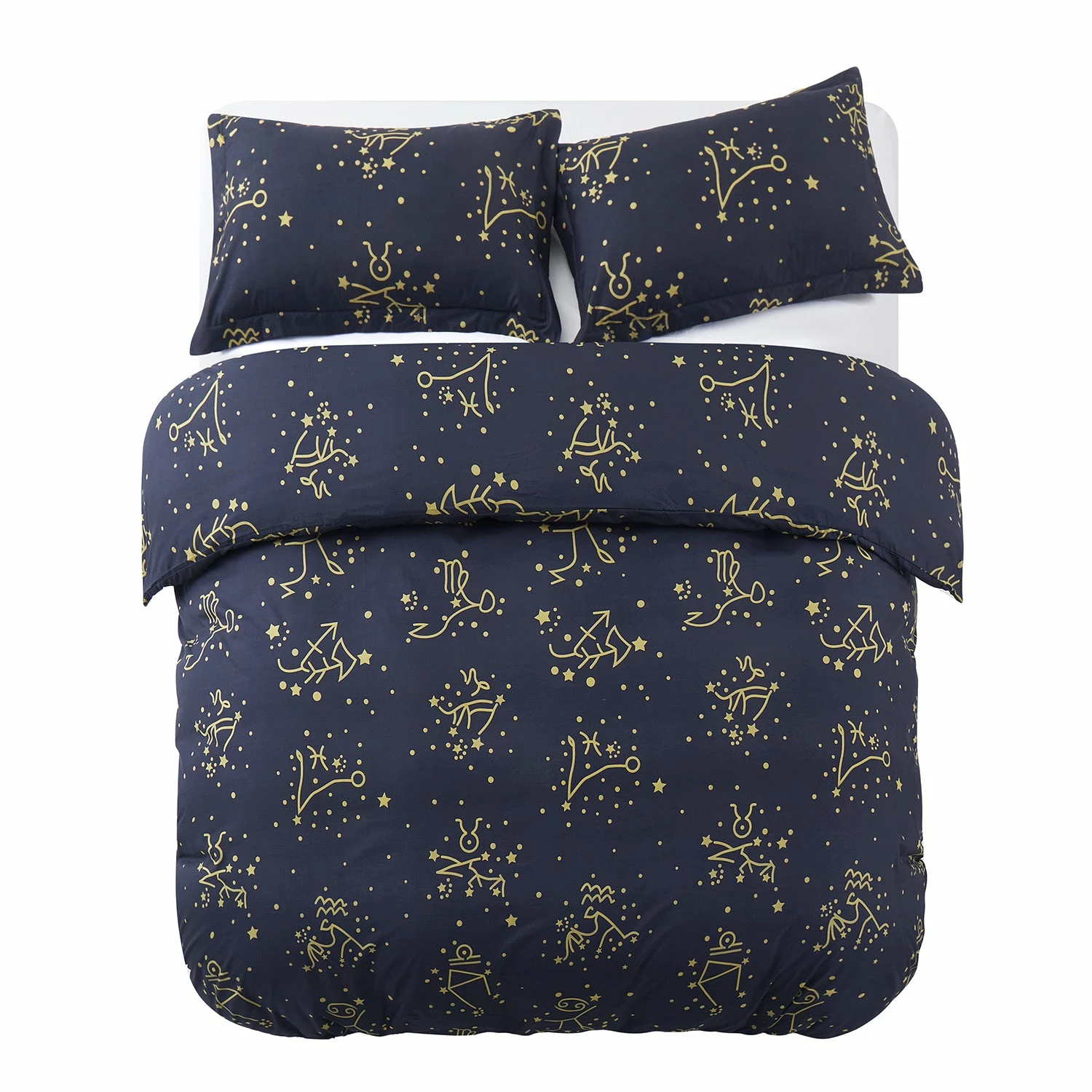 Reversible Duvet Cover Constellation Star Bedding Set Navy 10 Reversible Duvet Cover Constellation Star Bedding Set Navy - Image 8