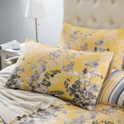 Single Bedding Ochre Blossom Floral Duvet Cover Set 12 Single Bedding Ochre Blossom Floral Duvet Cover Set -Bed Linings Sale OchreBlossom 04