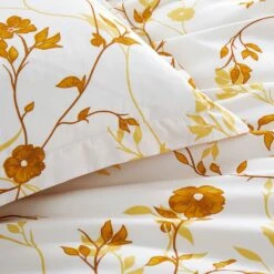 Microfiber Duvet Cover Ochre Flower Print Bedding Set -Bed Linings Sale OchreBlossom 04 bab71ca0 2817 4a7e 8615 8481382eb095