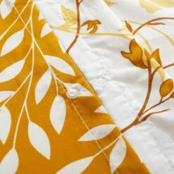 Microfiber Duvet Cover Ochre Flower Print Bedding Set -Bed Linings Sale OchreBlossom 07 a555727c 5259 44b8 bfa4 d4d11f988553