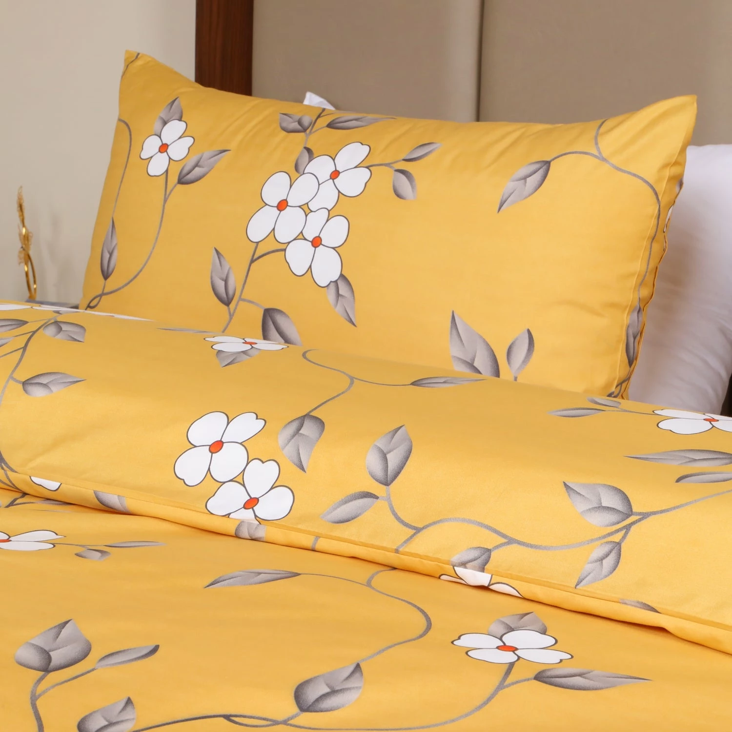 Ochre Flower Duvet Cover Set 5 Ochre Flower Duvet Cover Set - Image 3