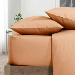 Peach Pillow Cases Plain Cover Pair -Bed Linings Sale Peach 5 a84fcb77 cfa9 4a9b aa04 f9046ebee859