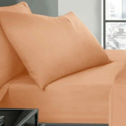 Peach Pillow Cases Plain Cover Pair -Bed Linings Sale Peach 6 cae9b988 d511 4b5f b495 a9834d209f6c