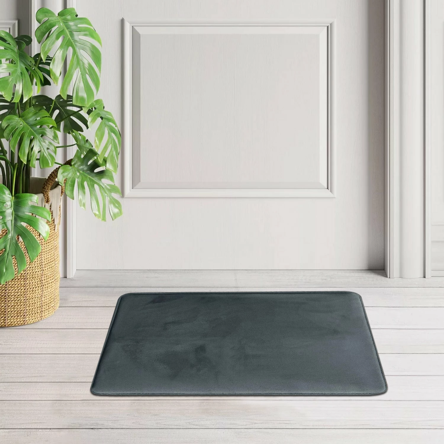 Non Slip Bath Mat Memory Foam Bathroom Door Mat Dark Grey 3 Non Slip Bath Mat Memory Foam Bathroom Door Mat Dark Grey