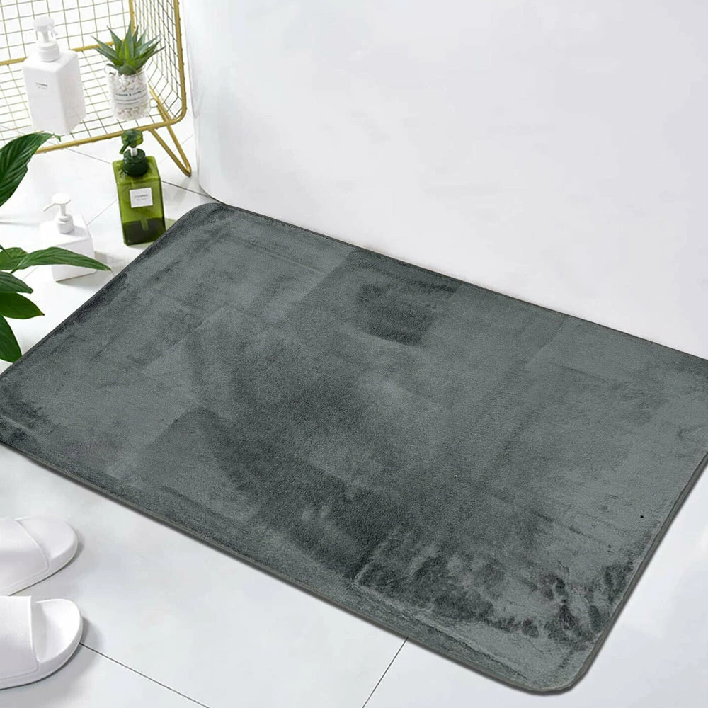 Non Slip Bath Mat Memory Foam Bathroom Door Mat Dark Grey 6 Non Slip Bath Mat Memory Foam Bathroom Door Mat Dark Grey - Image 4