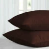 Plain Brown Pillow Case/Cover Pair -Bed Linings Sale PlainPillowBrown 04
