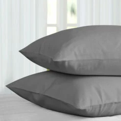 Grey Pillow Cases Plain Cover Pair