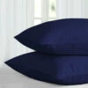 Navy Pillow Cases Plain Cover Pair -Bed Linings Sale PlainPillowNavy 04