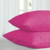 Pink Pillow Cases Plain Cover Pair -Bed Linings Sale PlainPillowPink 04