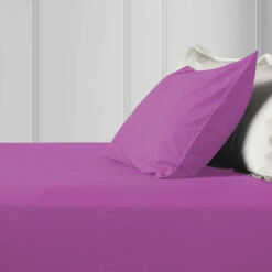 Purple Pillow Cases Plain Cover Pair -Bed Linings Sale PlainPillowPurple 06
