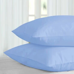 Light Blue Pillow Cases Plain Cover Pair