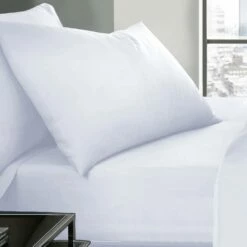 White Pillow Cases Plain Cover Pair -Bed Linings Sale PlainPillowWhite 02