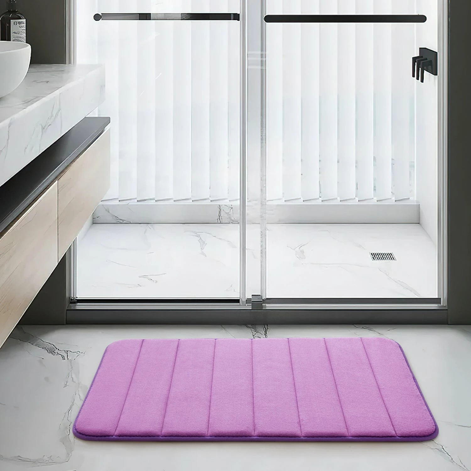 Memory Foam Purple Bathroom Mat 3 Memory Foam Purple Bathroom Mat