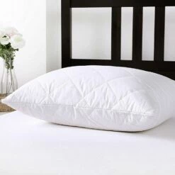Cotton Pillow Pair White Quilted Back Pillows -Bed Linings Sale Quilted4