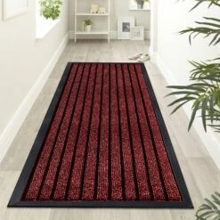 Rubber Backed Mats For Floors PVC Dirt Trapper Entrance Rubber Mat Burgundy