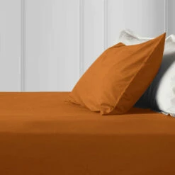 Rust Pillow Cases Plain Cover Pair -Bed Linings Sale Rust 3 fe403a5d 9de4 4681 969a 476c09c560a1