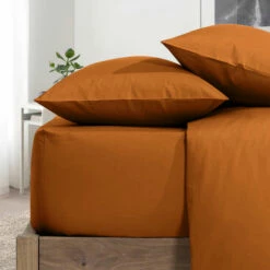 Rust Pillow Cases Plain Cover Pair -Bed Linings Sale Rust 5 84271fc7 9386 4290 ab8f c10da68667db