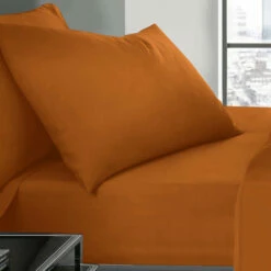 Rust Pillow Cases Plain Cover Pair -Bed Linings Sale Rust 6 ec6cbdbf 0108 41d7 8034 b908981afcbd