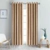 Beige Eyelet Curtains For Living Room Blackout Embossed -Bed Linings Sale Sandra Beige