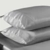 Silver Satin Silk Pillowcases Pair -Bed Linings Sale SatinPillowSilver 1