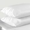 White Satin Silk Pillow Cases Pair -Bed Linings Sale SatinPillowWhite 1
