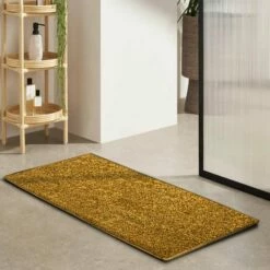 Front Door Mat Shaggy Doorway Runner Yellow