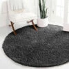 Circular Outdoor Rug Round Fluffy Shaggy Rug Charcoal 1 Circular Outdoor Rug Round Fluffy Shaggy Rug Charcoal -Bed Linings Sale ShaggyPeruRugCharcoal 01