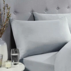 Silver Pillow Cases Plain Cover Pair -Bed Linings Sale Silver 3 16398697 50ea 43ab 9ec8 4a259aeffdfa