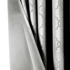 Silver Eyelet Curtains Embossed Blackout Ready Made -Bed Linings Sale Silver 3 ed74c7bb a515 4974 9e84 de47bc7fd17d