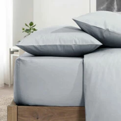 Silver Pillow Cases Plain Cover Pair -Bed Linings Sale Silver 4 99600b18 ff40 4690 8c10 6435476a18df