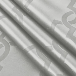 Silver Eyelet Curtains Embossed Blackout Ready Made -Bed Linings Sale Silver 5