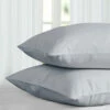 Silver Pillow Cases Plain Cover Pair -Bed Linings Sale Silver b95b2dbe 2c5c 4ac4 a206 9777bbe827c7