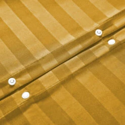 Ochre Bedding Striped Duvet Cover Single, Double, King & Super King -Bed Linings Sale StripeDuvetMustard 05