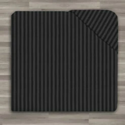 Fitted Bed Sheets Double Black Bedsheet 25CM Striped -Bed Linings Sale StripeFittedSheetBlack 04 f4cd1f7d c02c 4d45 8329 24aa697983ce
