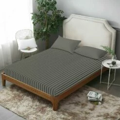 Deep Fitted King Sheets Charcoal 25CM Stripe Bed Sheet -Bed Linings Sale StripeFittedSheetCharcoal 01 7880d73a b589 446b 8fef 01fad04ee67e