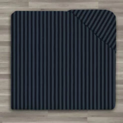 Double Fitted Sheet 25cm Extra Deep Navy Blue Stripe Bedsheet -Bed Linings Sale StripeFittedSheetNavy 04 90ddb937 8971 4f3b 90d5 7cfef2f87a0b