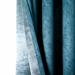 Teal Blackout Curtains Embossed Eyelet -Bed Linings Sale Teal 05