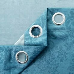 Teal Blackout Curtains Embossed Eyelet -Bed Linings Sale Teal 10