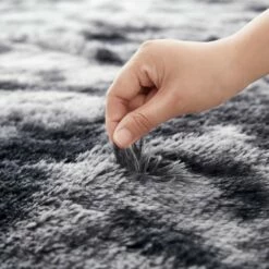 Tie Dye Grey Shaggy Rugs For Living Room -Bed Linings Sale TieDyeGrey 10