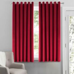Curtains For Small Windows Crushed Velvet Burgundy