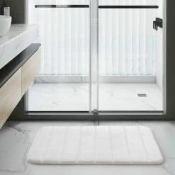 White Memory Foam Bathroom Mat