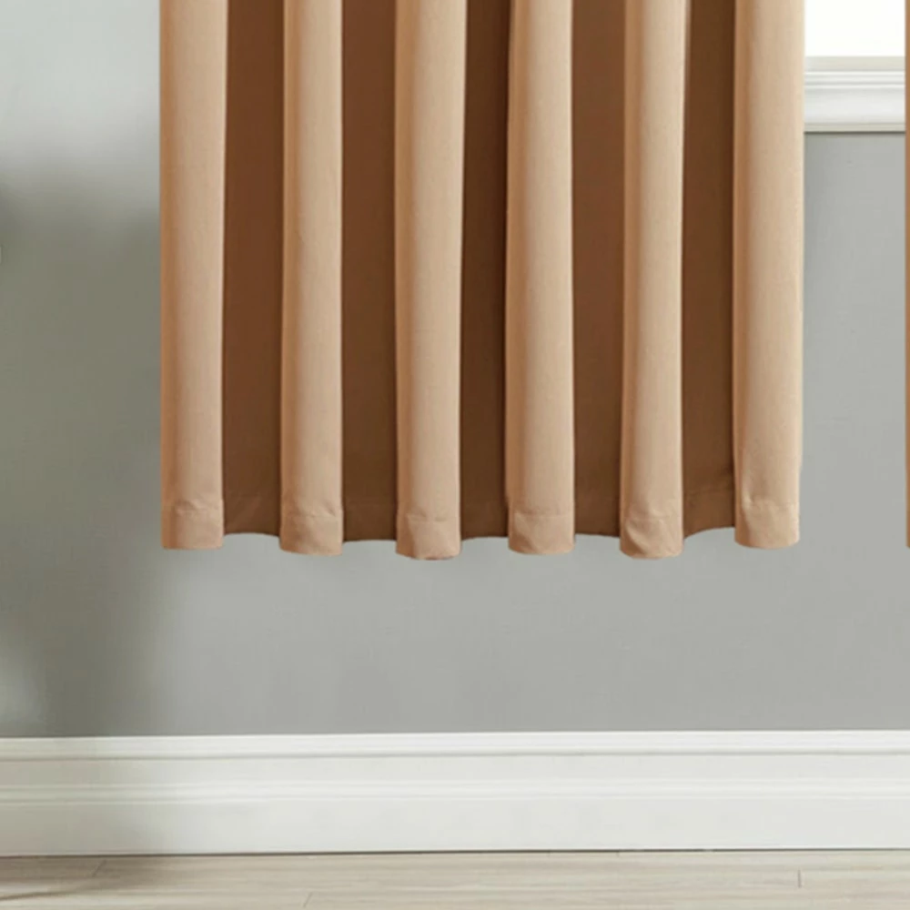 Blackout Window Curtains Readymade Eyelet Beige 7 Blackout Window Curtains Readymade Eyelet Beige - Image 5