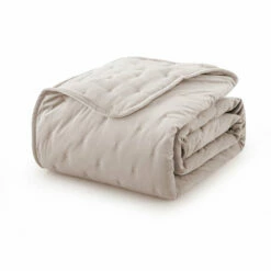 King Quilted Bedspread Beige Velvet Bedding Double Quilt Set -Bed Linings Sale beige 8
