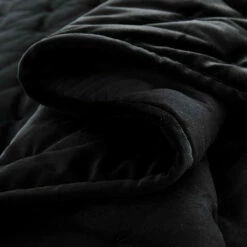 Black Bedding Crushed Velvet Bedspread Set -Bed Linings Sale black 3 9d952f3f 0362 46bb bb8b 47752a227564